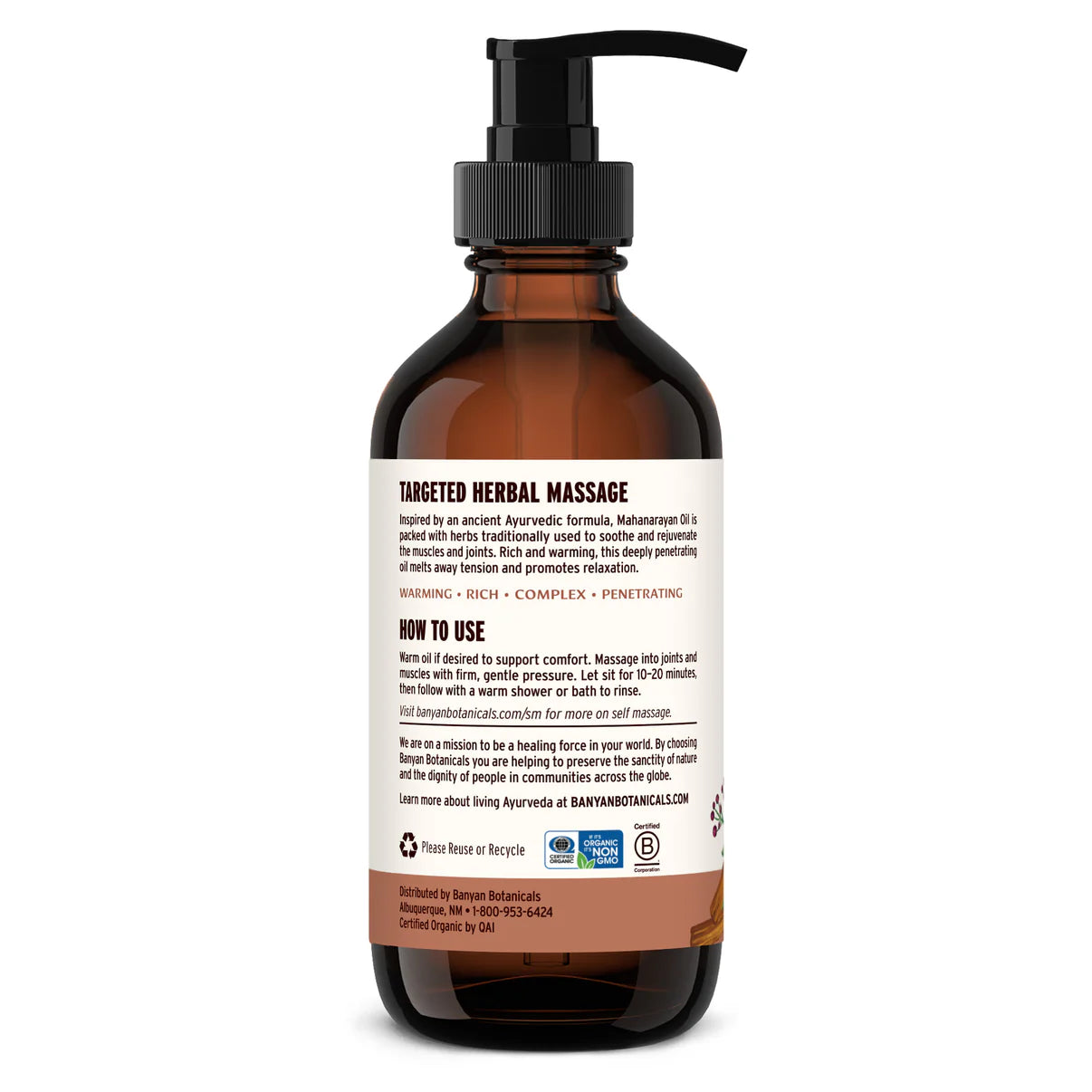 Aceite ayurvédico medicado Mahanarayan para articulaciones y músculos - 236 ml
