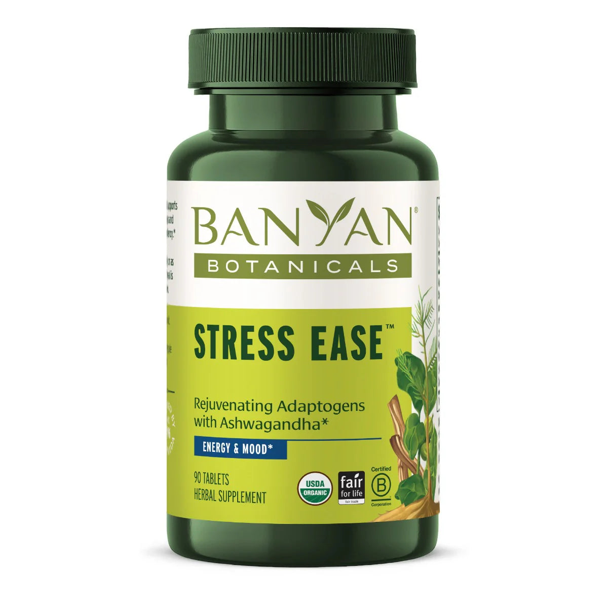 Tabletas Stress Ease con Ashwagandha adaptógeno para el estrés