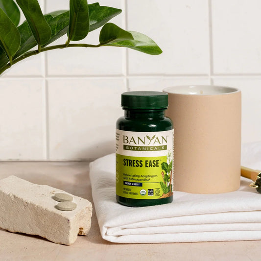 Tabletas Stress Ease con Ashwagandha adaptógeno para el estrés